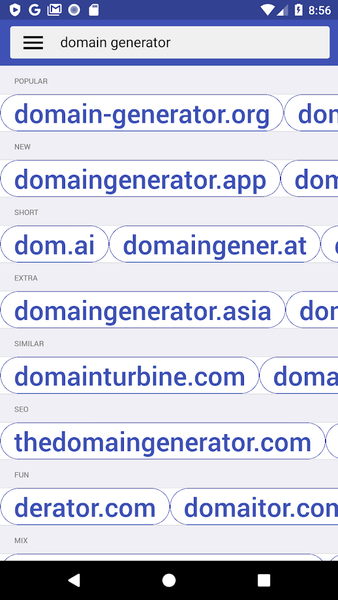 Domain Name Generator - Image screenshot of android app