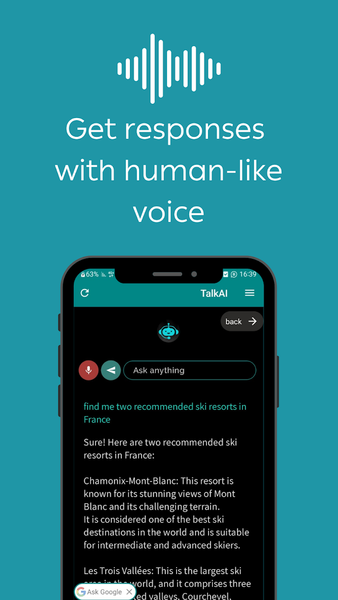 TalkGPT - Talk to Powerful AI - عکس برنامه موبایلی اندروید