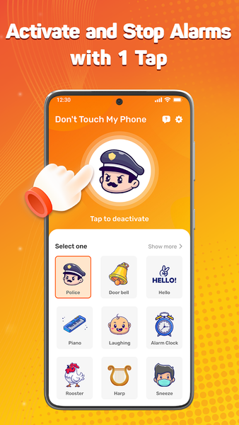 Don't touch phone with Alarm - عکس برنامه موبایلی اندروید