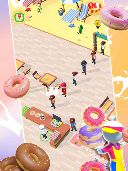 Idle Donut ۳D Ready - عکس بازی موبایلی اندروید