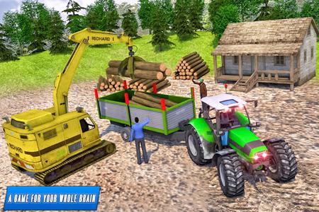 Drive Tractor trolley Offroad Cargo- Free 3D Games - Gameplay image of android game