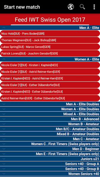 Score Racketlon - Image screenshot of android app