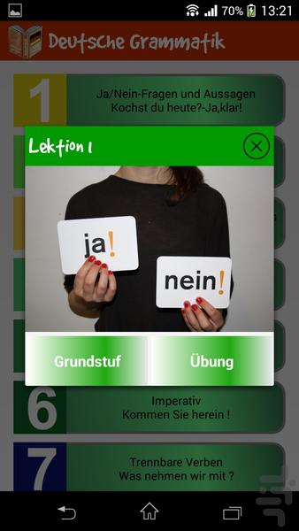 Deutsch Grammatik A1 - Image screenshot of android app