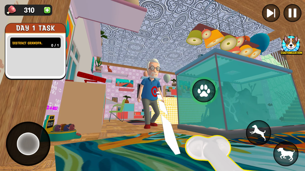 Pet Dog Simulator Puppy Pranks - Gameplay image of android game