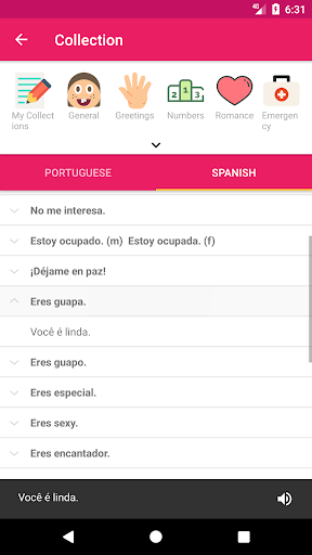Portuguese Spanish Dictionary - عکس برنامه موبایلی اندروید