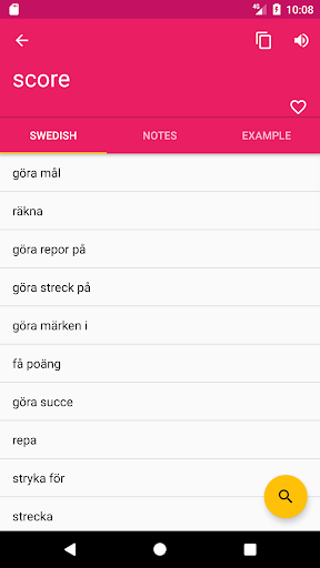 Swedish English Dictionary - Image screenshot of android app