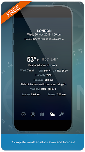 Compass Pro (Altitude, Speed Location, Weather) - Image screenshot of android app