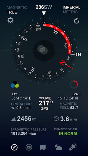 Compass Pro (Altitude, Speed Location, Weather) - Image screenshot of android app