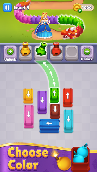 Queen Rescue: Dragon Puzzle - Gameplay image of android game