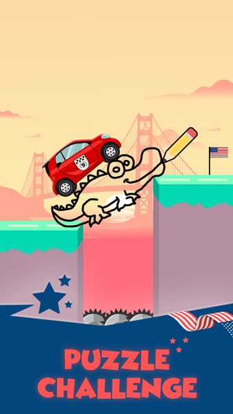 Draw 2 Bridge: Draw Save Car - Gameplay image of android game