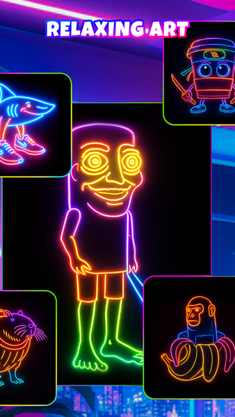 Neon Brush - Glow Draw & Paint - Image screenshot of android app