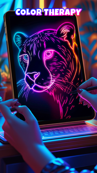 Neon Brush - Glow Draw & Paint - عکس برنامه موبایلی اندروید