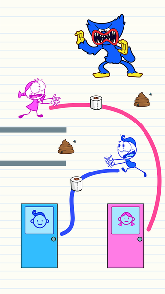 Draw to Pee: Toilet Escape - Gameplay image of android game