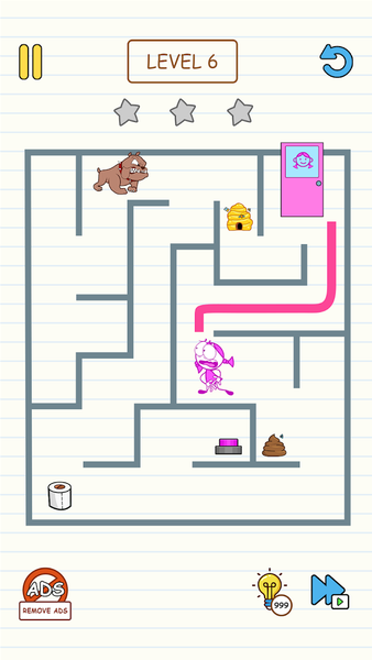 Draw to Pee: Toilet Escape - Gameplay image of android game