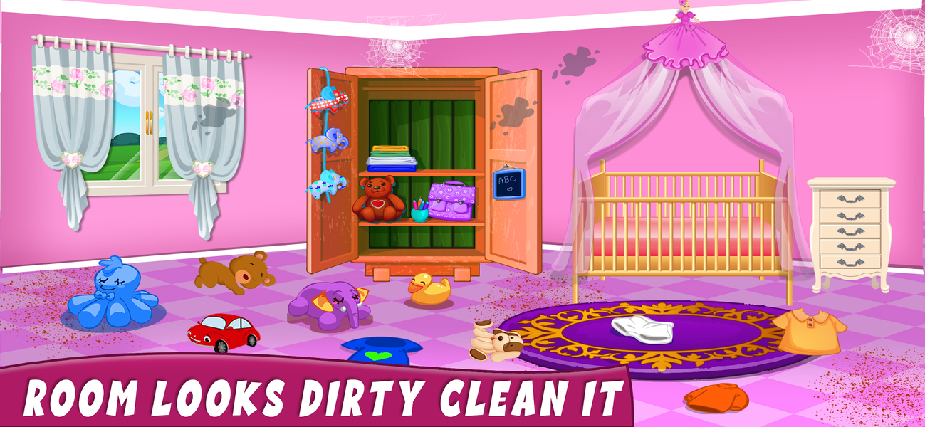 Sweet Home Girl Cleaning Games - Gameplay image of android game