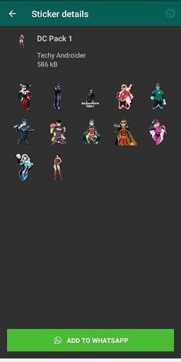 DC (Superhero) Stickers for whatsApp - Image screenshot of android app