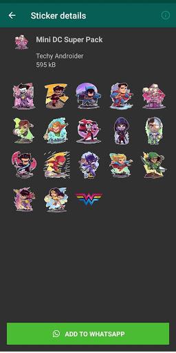 DC (Superhero) Stickers for whatsApp - Image screenshot of android app