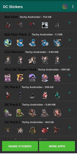 DC (Superhero) Stickers for whatsApp - Image screenshot of android app