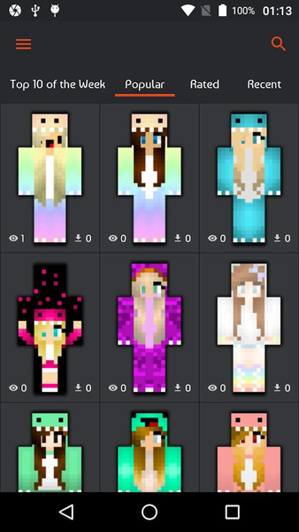 Dino Girl Skin for Minecraft - Image screenshot of android app