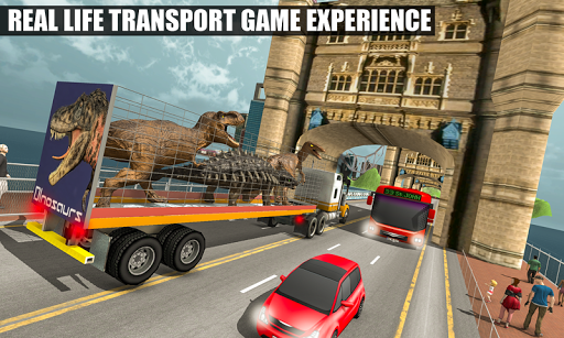Off-Road Jurassic Zoo World Dino Transport Truck - Gameplay image of android game