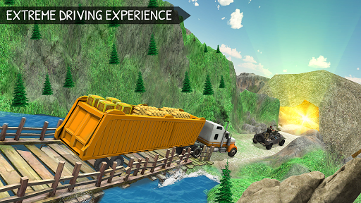 Off-Road Gold Transport Trailer Trucker 3D - Image screenshot of android app