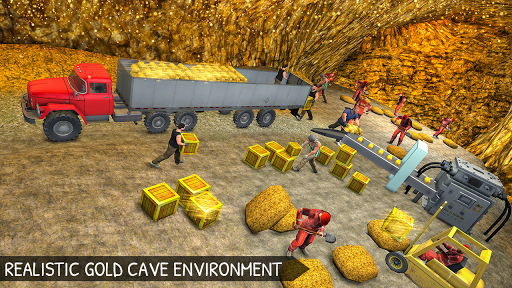 Off-Road Gold Transport Trailer Trucker 3D - Image screenshot of android app