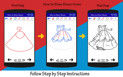 How to Draw Dress Step by Step - عکس برنامه موبایلی اندروید