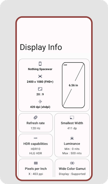 Display Info - عکس برنامه موبایلی اندروید