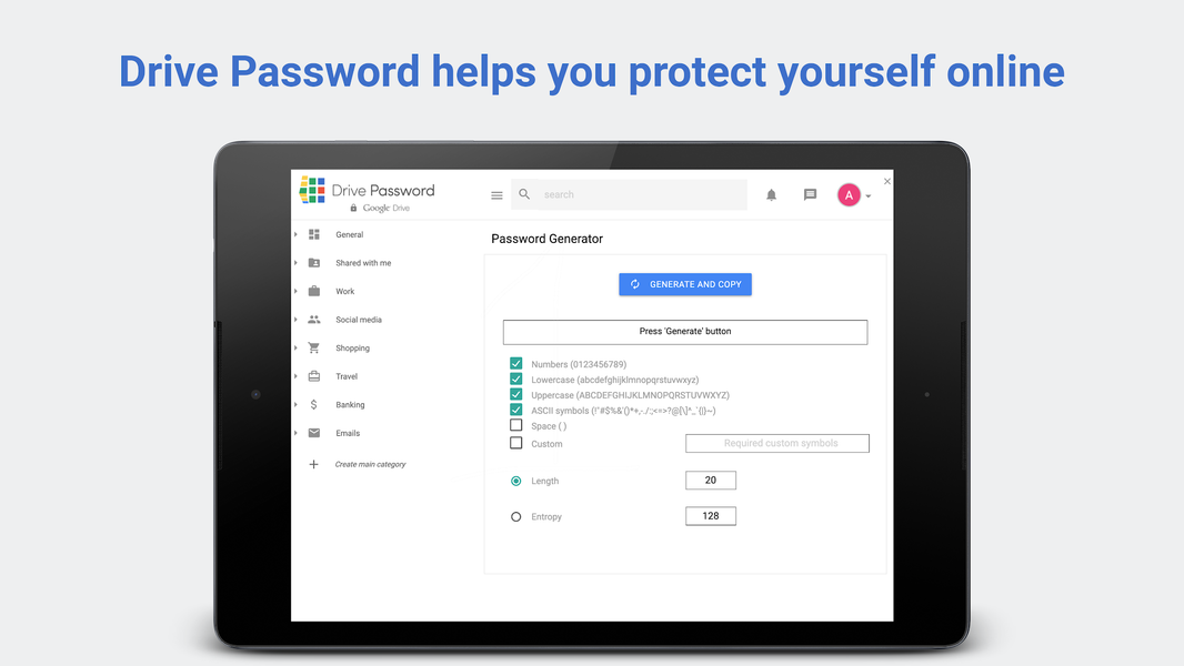 DrivePassword Password Manager - عکس برنامه موبایلی اندروید