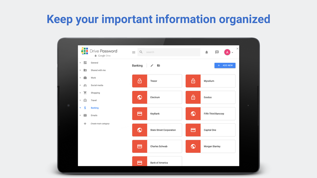 DrivePassword Password Manager - عکس برنامه موبایلی اندروید