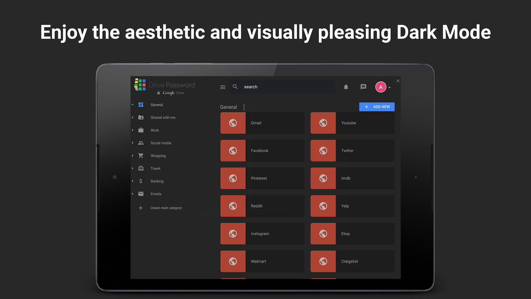 DrivePassword Password Manager - عکس برنامه موبایلی اندروید