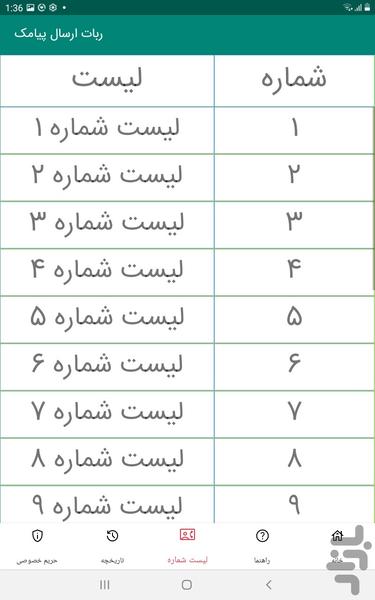 ربات ارسال پیامک انیوه زماندار - عکس برنامه موبایلی اندروید