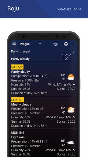 Boju weather icons - عکس برنامه موبایلی اندروید