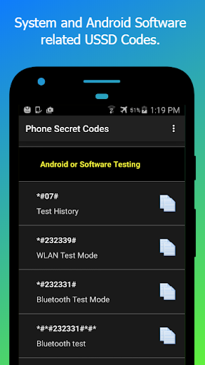 Secret Codes for Phones - Image screenshot of android app