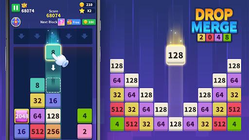 Drop Merge：2048 Number Puzzle - Gameplay image of android game