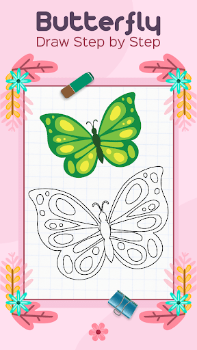 Butterfly Draw Step by Step - عکس برنامه موبایلی اندروید