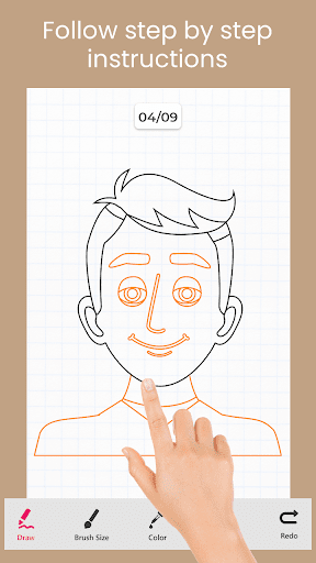 Face Draw Step by Step - Image screenshot of android app