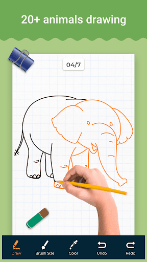 Learn to Draw Animals - Step b - Image screenshot of android app