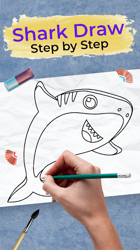 Shark Draw Step by Step - عکس برنامه موبایلی اندروید