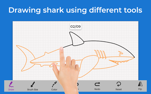 Shark Draw Step by Step - عکس برنامه موبایلی اندروید