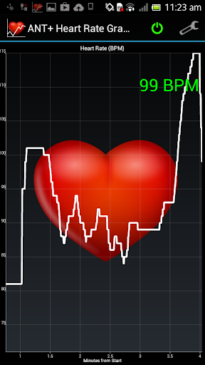 ANT+ Heart Rate Grapher - Image screenshot of android app