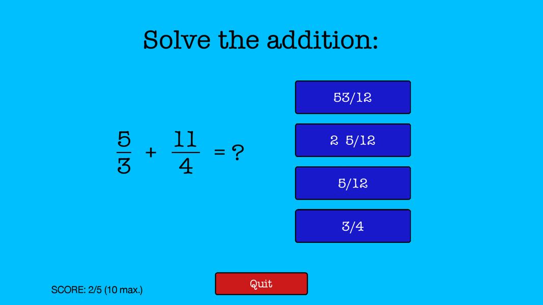 Fractions To Go - عکس بازی موبایلی اندروید