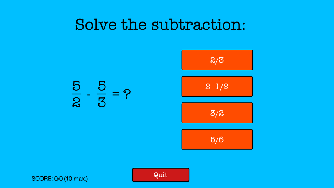 Fractions To Go - عکس بازی موبایلی اندروید