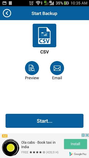 Contact Backup - Image screenshot of android app