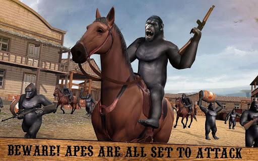 Angry Gorilla Cowboy Survival - Gameplay image of android game