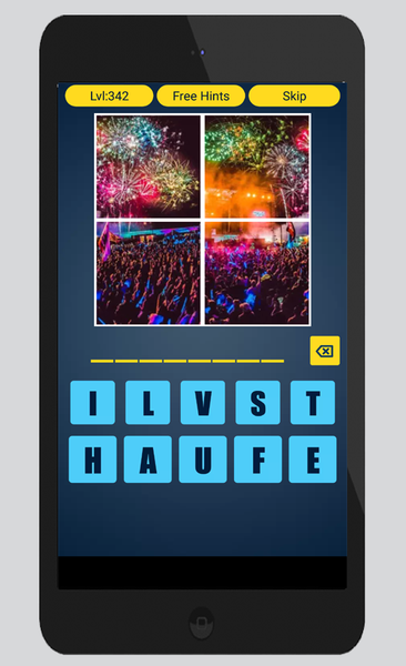 4 Pics 1 Word Gussing Game - Gameplay image of android game