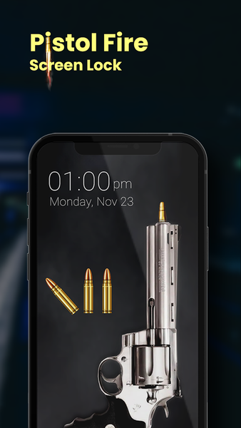 Pistol Fire Screen Lock - Image screenshot of android app