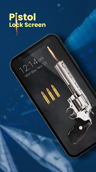 Pistol Fire Screen Lock - Image screenshot of android app