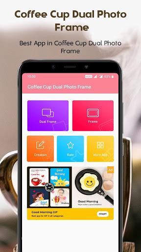 Coffee Cup Dual Photo Frames - Image screenshot of android app