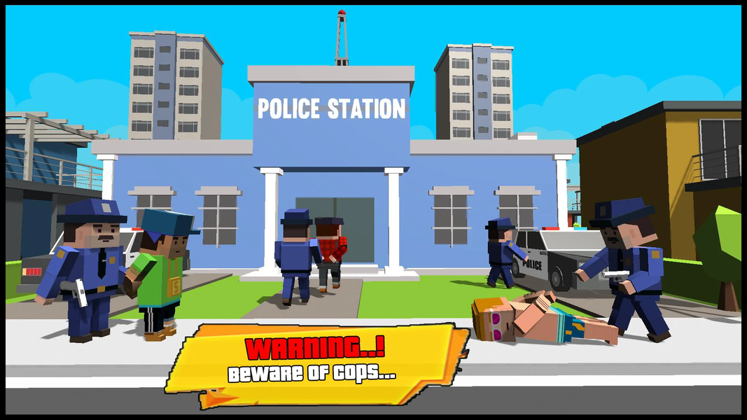 Blocky Dude Gangster Auto City - Gameplay image of android game